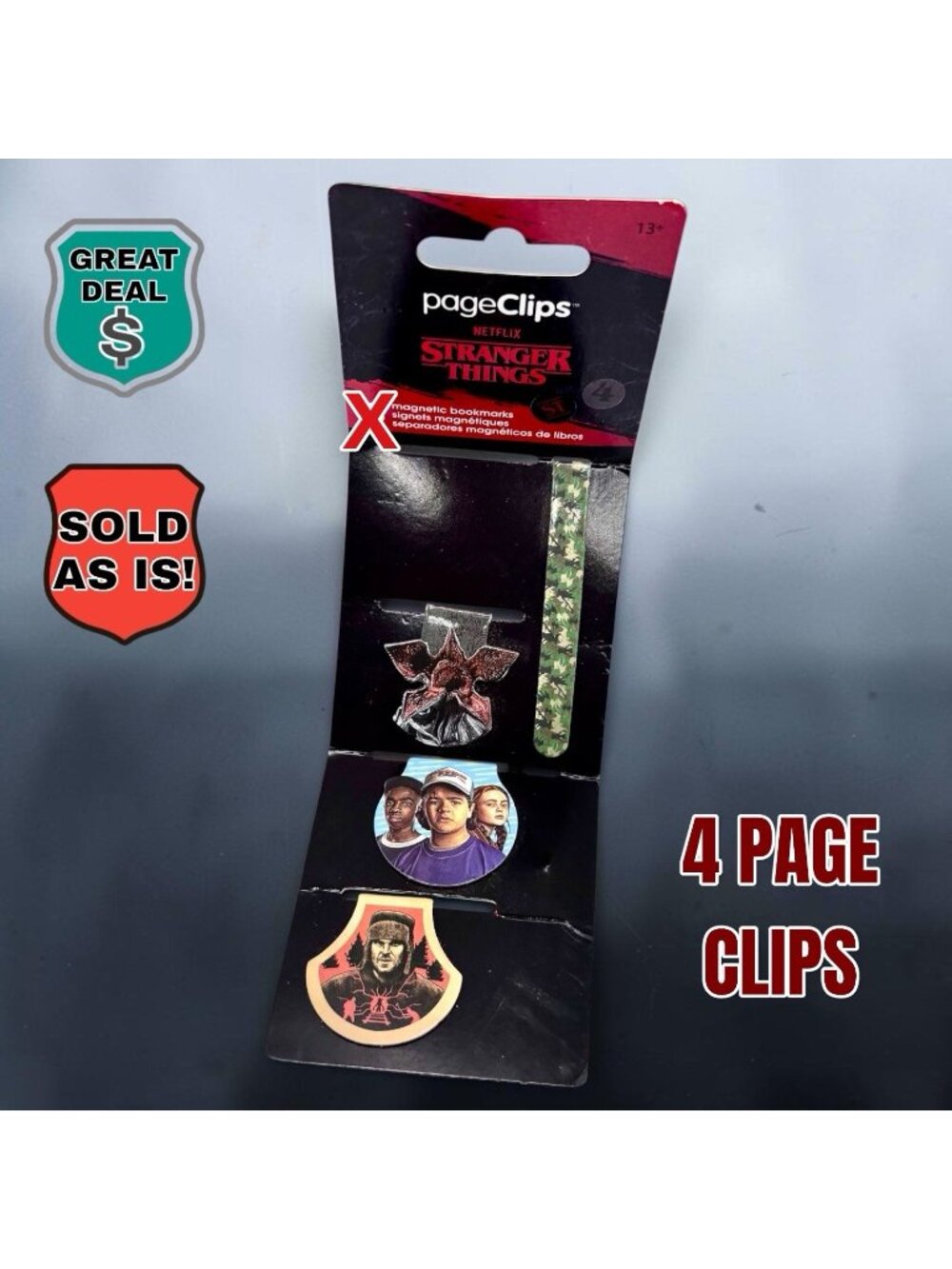 Keep Your Place with 4 Magnetic Page Clips from Stranger Things.